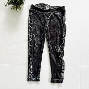 Polarn O. Pyret Girls Grey Velvet Ruffle Detail Pants